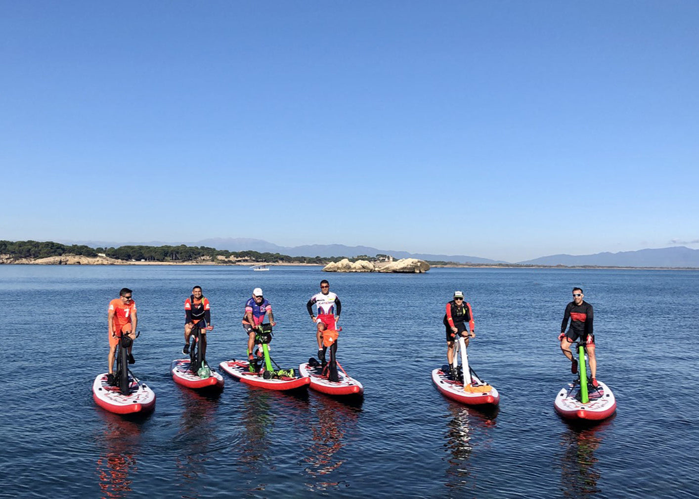 Book a surf-cycle water bike lesson or session for 1 to 8 water bike inflatable paddleboards and get discounts on full day or weekly rental rates from our partners at MTBoarders.com. Book right here on MontanaBoardingSchool.com. Want purchase one of your own? Buy now from our sister store at e-boarders.com