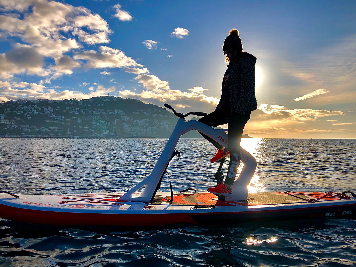 Book a surf-cycle water bike lesson or session for 1 to 8 water bike inflatable paddleboards and get discounts on full day or weekly rental rates from our partners at MTBoarders.com. Book right here on MontanaBoardingSchool.com. Want purchase one of your own? Buy now from our sister store at e-boarders.com