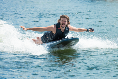 Beginner jetboarding with instructor on Flathead Lake – Book private electric jetboard session at MontanaBoardingSchool.com. Rent from MTBoarders.com or buy now from eboarders.com
